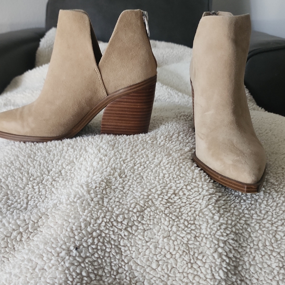 Vince Camuto Beige Ankle Booties
